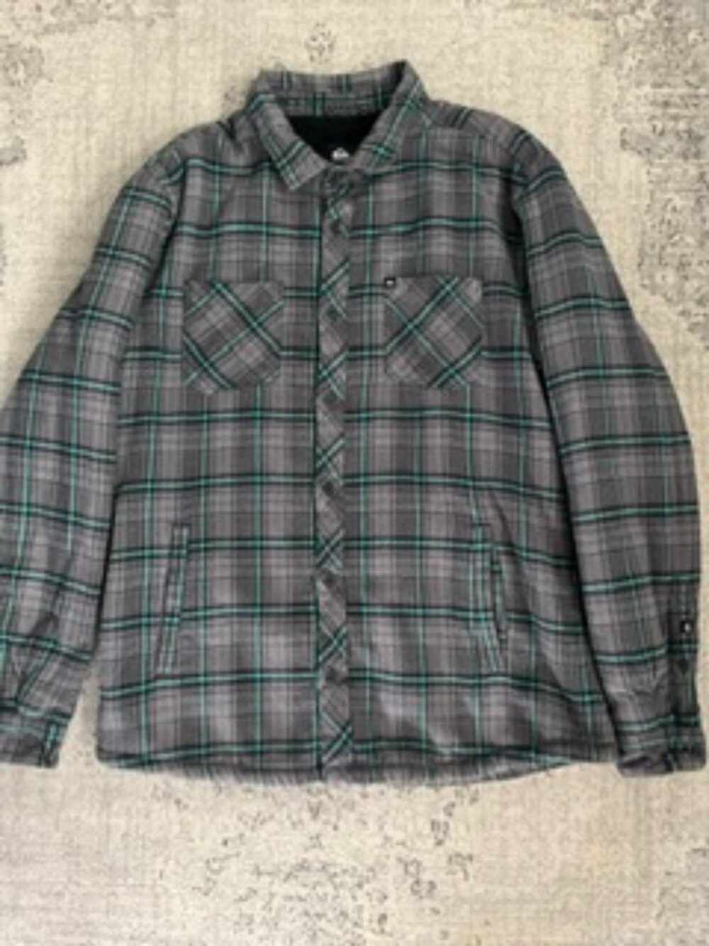Men's Gray Plaid Lightweight Shirt Jacket